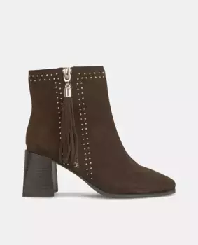 Женские кожаные ботильоны с кисточками Alma en Pena, коричневый