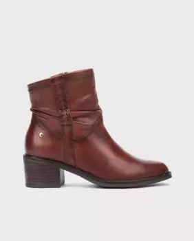 Женские кожаные ботильоны с коричневым плетеным орнаментом Pikolinos