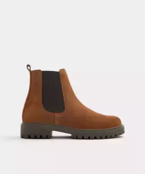 Женские кожаные ботильоны с круглым носком Aldo, коричневый