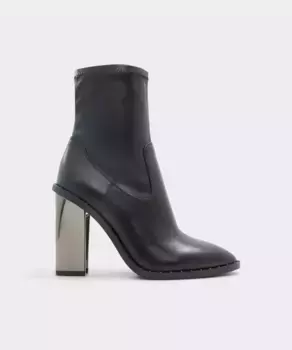 Женские кожаные ботильоны с круглым носком Aldo, черный