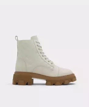 Женские кожаные ботильоны с круглым носком Aldo, белый