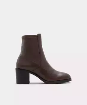 Женские кожаные ботильоны с круглым носком Aldo, коричневый