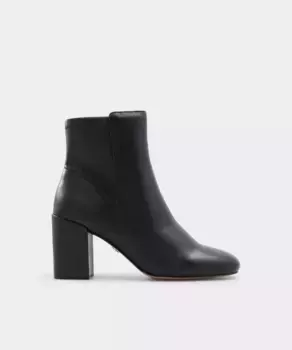 Женские кожаные ботильоны с круглым носком Aldo, черный