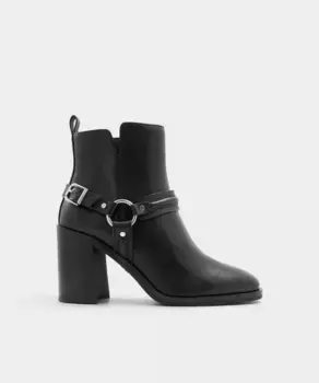 Женские кожаные ботильоны с круглым носком Aldo, черный