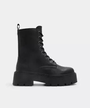 Женские кожаные ботильоны с круглым носком Aldo, черный