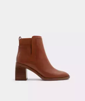Женские кожаные ботильоны с круглым носком Aldo, цвет Camel