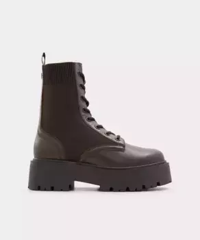 Женские кожаные ботильоны с круглым носком Aldo, коричневый