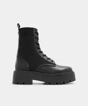 Женские кожаные ботильоны с круглым носком Aldo, черный