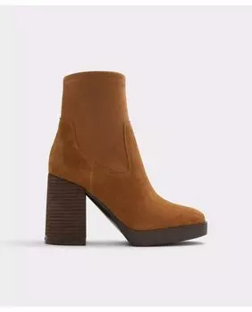 Женские кожаные ботильоны с круглым носком Aldo, коричневый