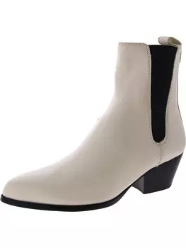 Женские кожаные ботильоны с острым носком MICHAEL Michael Kors, цвет White/Black