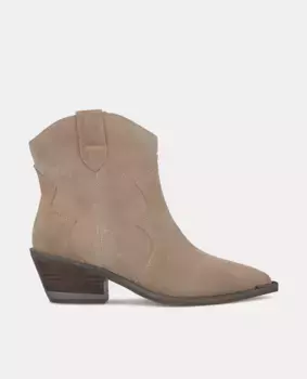 Женские кожаные ботильоны с острым носком Alma en Pena, бежевый