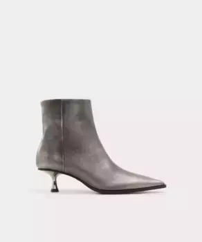 Женские кожаные ботильоны с острым носком Aldo, серебрянный