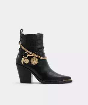 Женские кожаные ботильоны с острым носком Aldo, черный