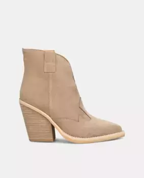 Женские кожаные ботильоны с острым носком Alma en Pena, бежевый