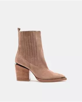 Женские кожаные ботильоны с острым носком Alma en Pena, бежевый