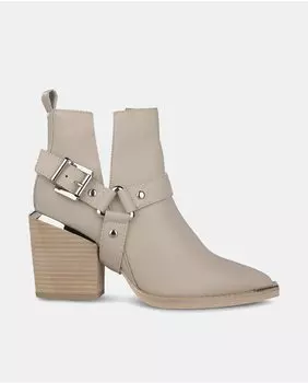 Женские кожаные ботильоны с острым носком Alma en Pena, светло-серый