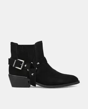 Женские кожаные ботильоны с пряжкой Alma en Pena, черный