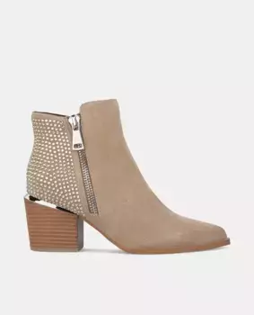 Женские кожаные ботильоны с шипами Alma en Pena, бежевый