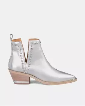 Женские кожаные ботильоны с шипами Alma en Pena, серебро