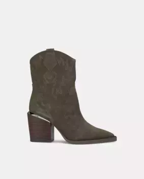 Женские кожаные ботильоны с вышивкой Alma en Pena, зеленый