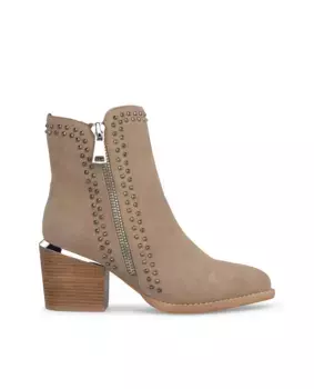 Женские кожаные ботильоны с заклепками Alma en Pena, бежевый