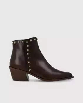 Женские кожаные ботильоны с заклепками Lodi, коричневый