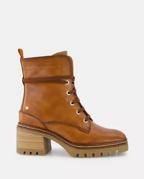 Женские кожаные ботильоны Valladolid на спортивной подошве и блочном каблуке Pikolinos, светло-коричневый