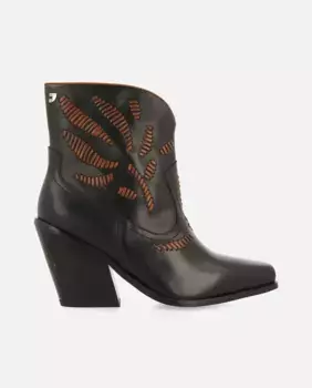 Женские кожаные ботильоны в ковбойском стиле с вышивкой ручной работы Gioseppo, коричневый