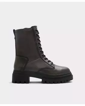 Женские кожаные ботильоны в стиле милитари Aldo, черный