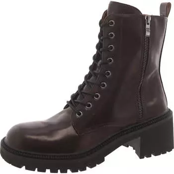 Женские кожаные ботинки Canny Combat & Lace-Up на блочном каблуке Steve Madden, цвет burgundy