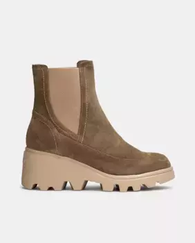 Женские кожаные ботинки челси на танкетке Мюнхен Wonders, коричневый