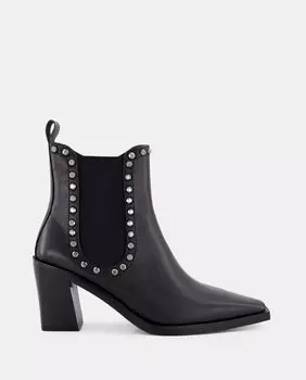 Женские кожаные ботинки челси с заклепками и блочным каблуком Latouche, черный