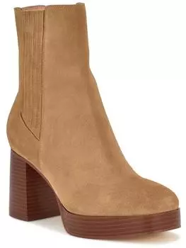 Женские кожаные ботинки Eds с квадратным носком Nine West, темно-коричневый