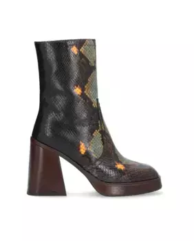 Женские кожаные ботинки-капре с нескользящей подошвой и застежкой-молнией Alpe, зеленый