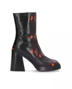 Женские кожаные ботинки-капре с нескользящей подошвой и застежкой-молнией Alpe, красный