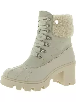 Женские кожаные ботинки Mikayla в стиле армейского стиля и на шнуровке на блочном каблуке Splendid, цвет Winter White