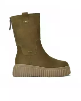 Женские кожаные ботинки на контрастной платформе однотонного цвета Kangaroos, цвет Kaki