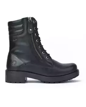 Женские кожаные ботинки на молнии и декоративными шнурками Coronel Tapiocca, черный