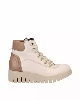 Женские кожаные ботинки на танкетке D'Chicas, бежевый