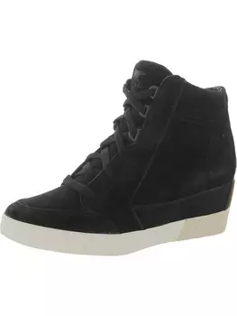 Женские кожаные ботинки на танкетке со шнуровкой OUT AND ABOUT Sorel, цвет Black/Sea Salt