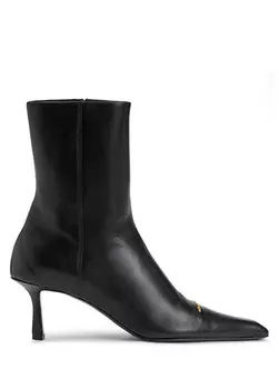 Женские кожаные ботинки с черным логотипом Alexander Wang