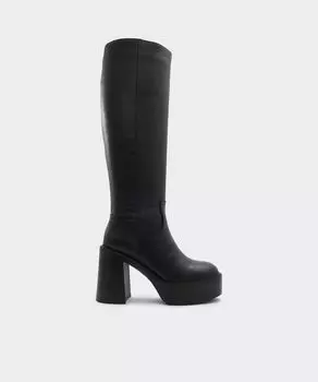 Женские кожаные ботинки с круглым носком Aldo, черный