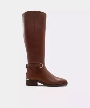 Женские кожаные ботинки с круглым носком Aldo, коричневый