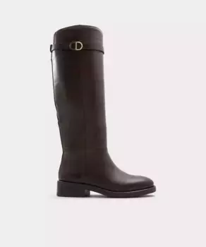 Женские кожаные ботинки с круглым носком Aldo, коричневый