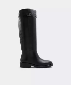 Женские кожаные ботинки с круглым носком Aldo, черный