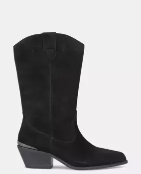 Женские кожаные ботинки с круглым носком Alma en Pena, черный