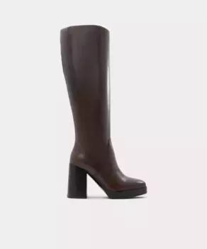 Женские кожаные ботинки с квадратным носком Aldo, коричневый