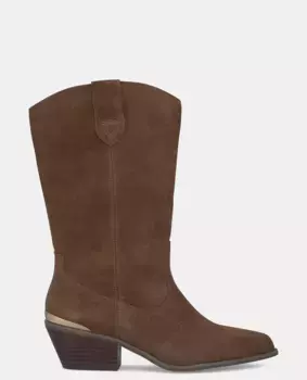 Женские кожаные ботинки с острым носком Alma en Pena, коричневый