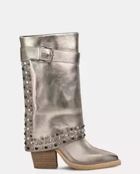 Женские кожаные ботинки с шипами Alma en Pena, коричневый