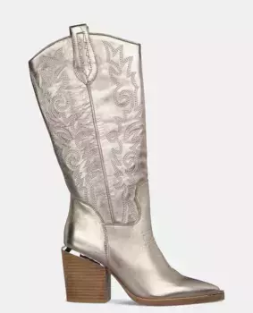 Женские кожаные ботинки с вышивкой Alma en Pena, коричневый